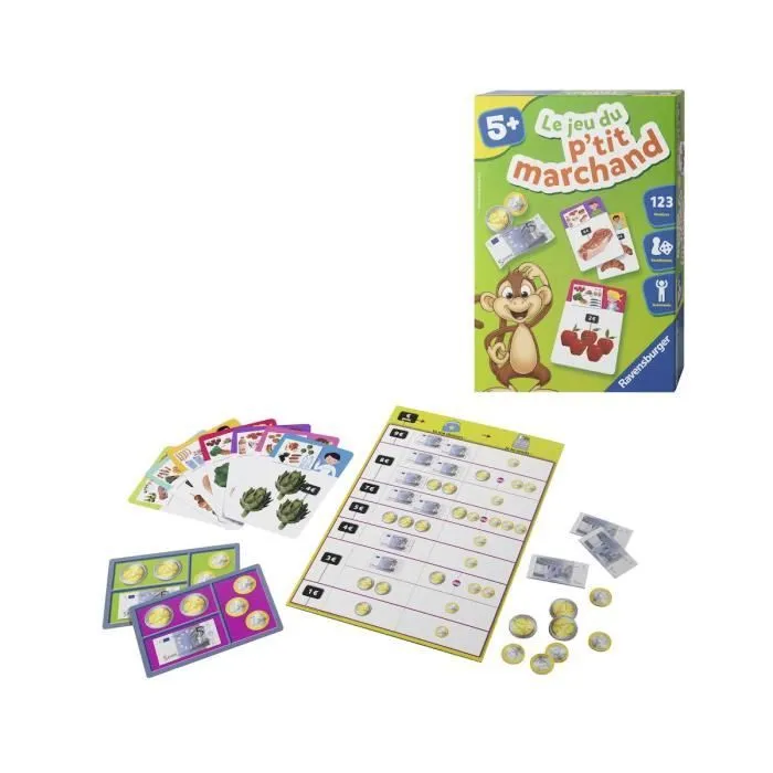 Le jeu du p'tit marchand - Jeu éducatif - Acheter et vendre - Initiation au calcul mental - Ravensburger - Dès 5 ans-1