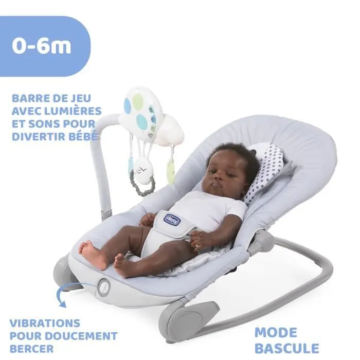 Transat évolutif CHICCO - modèle BALLOON DOTS - musical, avec arche jouet et vibration-2