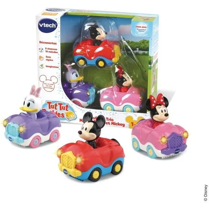 VTECH - Tut Tut Bolides - Coffret Trio Minnie/Mickey (Cabrio Minnie + Daisy + Mickey)-0