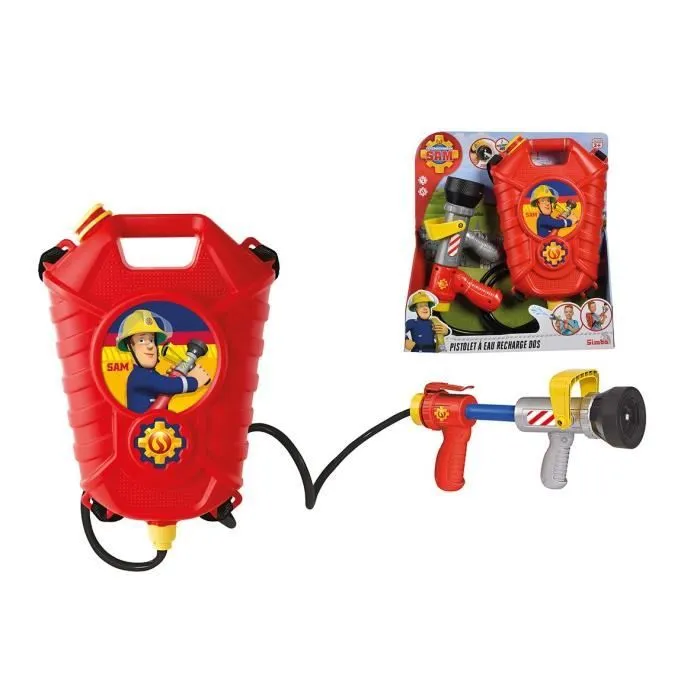 Pistolet à eau Sam le Pompier - Smoby - Recharge XXL - Distance de tir 10m-0