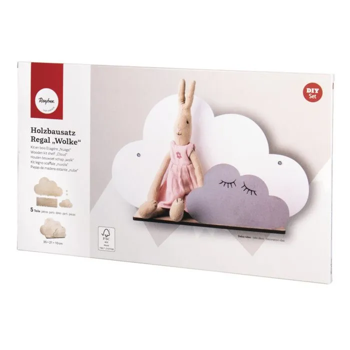 Kit DIY - Etagère en bois Nuage 35 x 21 x 10 cm-0