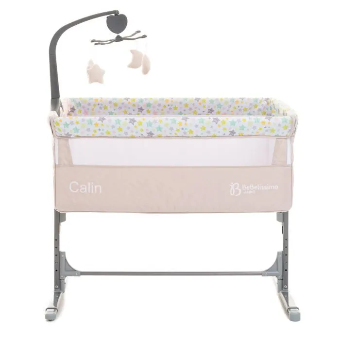 BEBELISSIMO - Lit Cododo - berceau bébé - lit bébé - Calin avec mobile musical - dès la naissannce - beige-1