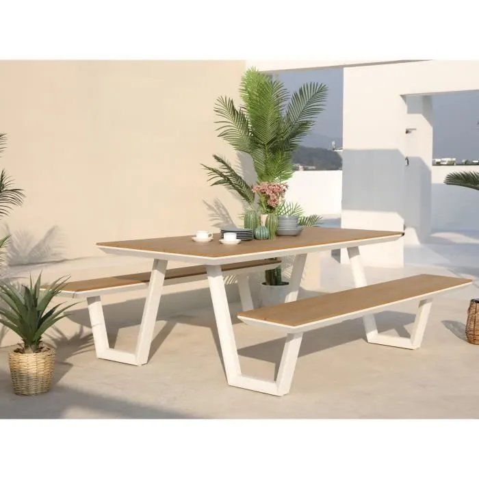 Table de pique-nique - AXI - Nori - Aluminium durable - Polywood aspect teck - 6 personnes-3