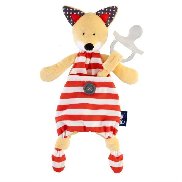 CHICCO-Doudou attache sucette Pocket friend renard-1