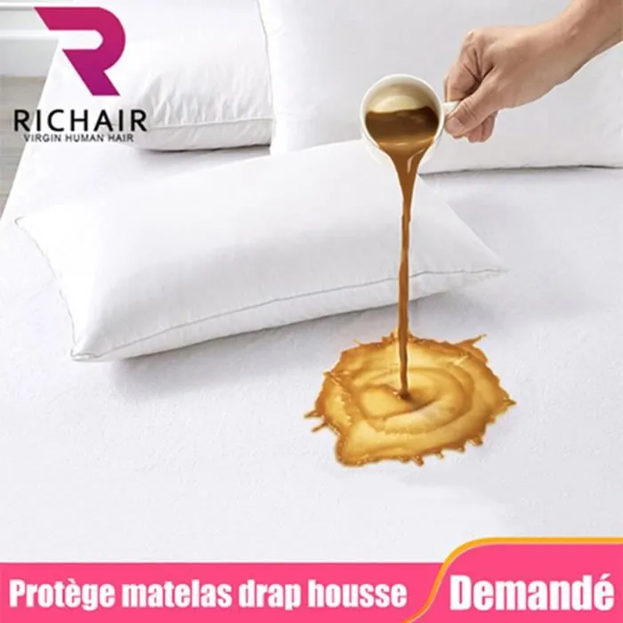 Protège Matelas imperméable 90*190cm hauteur 30cm Drap Housse Hypoallergénique, Hautement Respirant,Anti-Bactérien RICHAIR by K-0