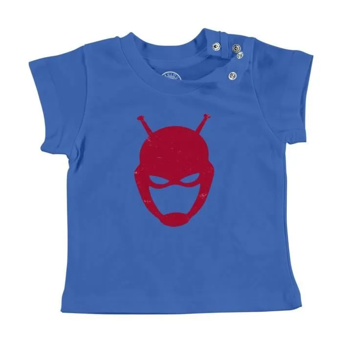 T-shirt Bébé Manche Courte Bleu Ant-man Super Héros BD Film Geek-0