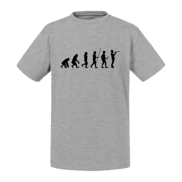 T-shirt Enfant Gris Evolution Hautbois Orchestre Musique Instrument Musicien-0