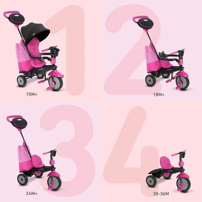 Tricycle - smarTrike - Swing DLX - 4-en-1 - Rose - 9 mois à 4 ans-1