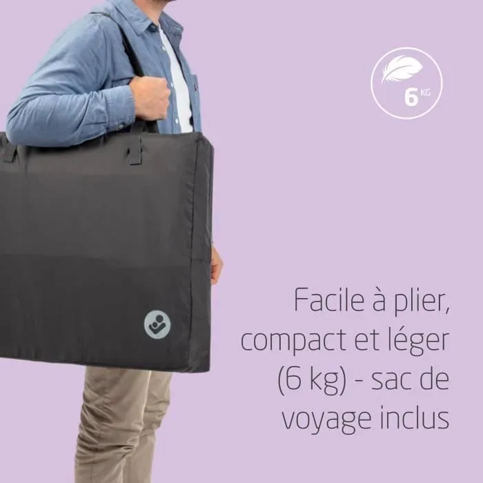 MAXI-COSI IRIS 2, Lit de voyage 2 en 1 - Compact - Evolutif - léger - De la naissance à 3 ans, ESSENTIAL GRAPHITE-6
