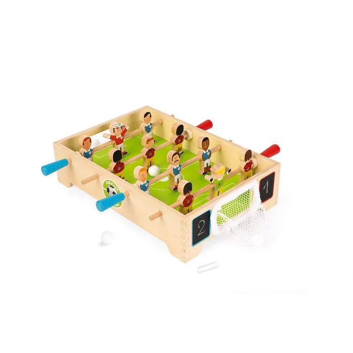 Mini Babyfoot Champions en bois - JANOD - Dès 3 Ans - Intérieur - 32x31x10cm - Orange - Mixte-0