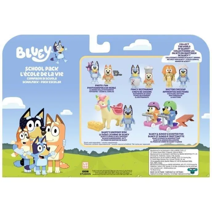 Figurines Les Copains d'école de Bluey - MOOSE TOYS - Set de 4 - Pour Enfant de 3 ans et plus-3