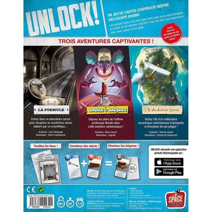 Asmodée - Space Cowboys - Unlock! : Escape Adventures - Unbox Now - Jeu de société - À partir de 10 ans - 2 à 6 joueurs - 60 min-1