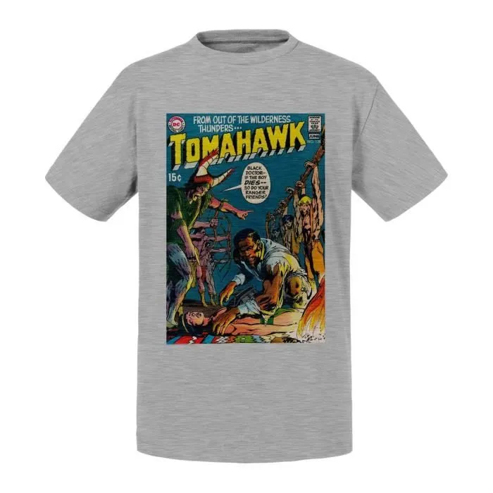 T-shirt Enfant Gris Tomahawk Bande Dessinee Comics Super Heros-0