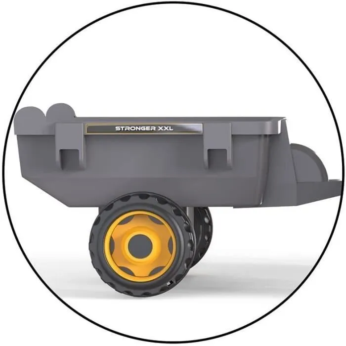Tracteur à pédales Smoby Stronger XXL + Remorque - Gris-3