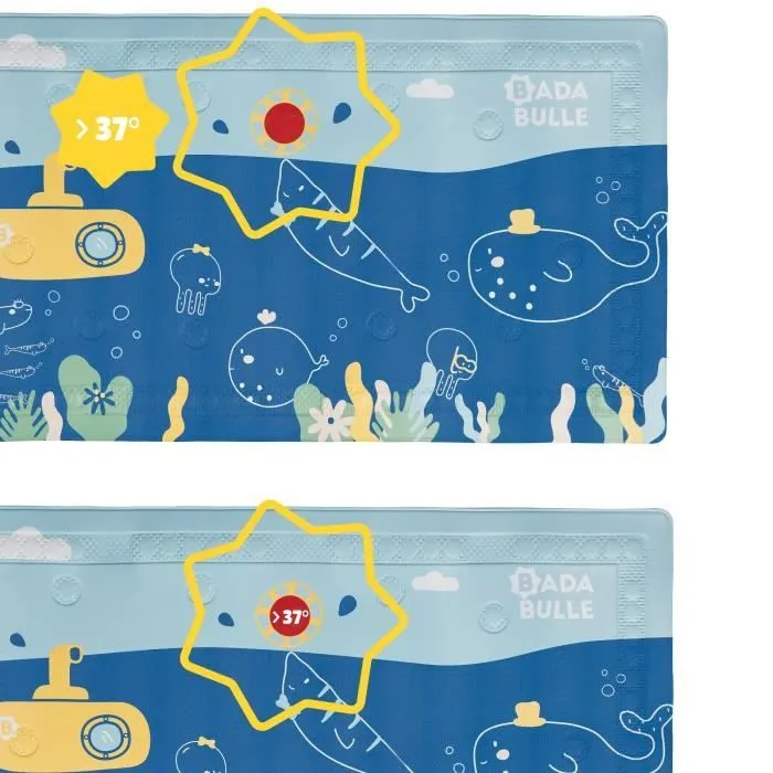 Badabulle Tapis de bain antidérapant avec témoin de température-2