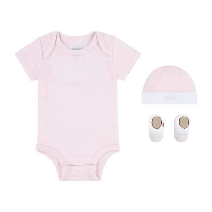 Coffret Boot Bonnet et Body - Levi's - Bébé - Rose - Confort exceptionnel - Protection contre le froid-1