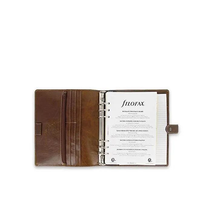 Agenda organiseur - FILOFAX - Malden - Format A5 - Mécanisme d'anneaux 30mm - Couleur Ocre-1