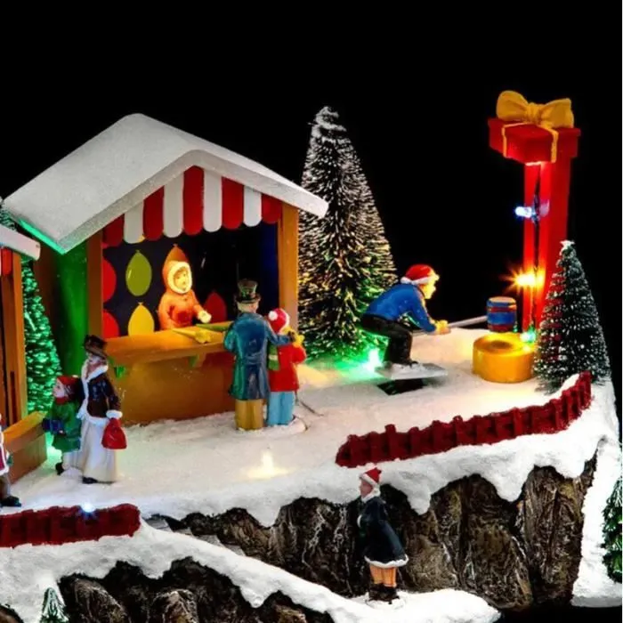 Village de Noël jeu mailloche animé/musical 15 LED + transfo Feeric lights & christmas-0