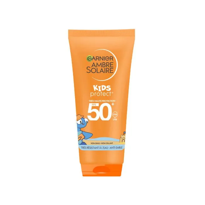 Lait Solaire - Garnier - Ambre Solaire Kids - Très Haute Protection SPF50+ - 100 mL - Résistant à l'eau-0