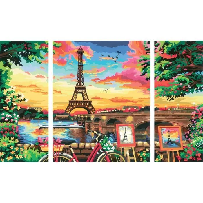 CreArt Paris format triptyque 80x50cm - Peinture par numéros – Dès 12 ans – Ravensburger - 20134-2