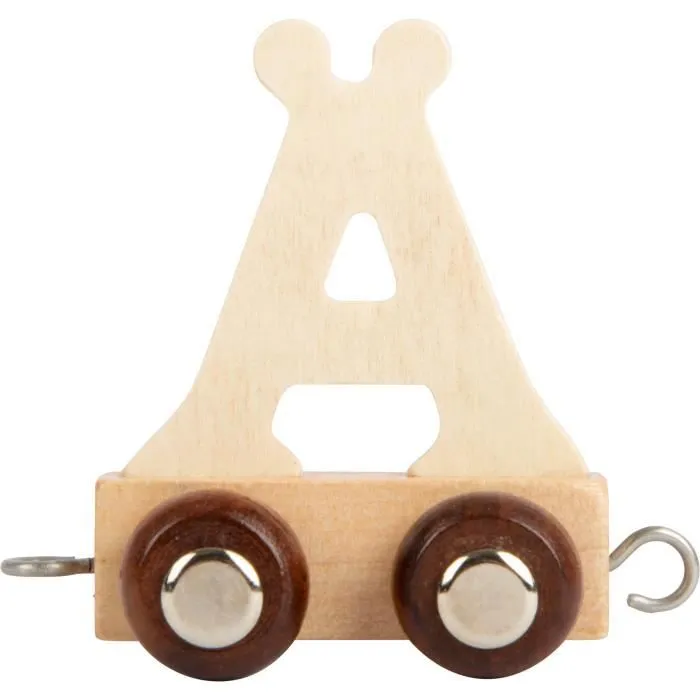 Small Foot train de lettres Ä junior 5 x 3,5 cm bois beige/brun-0