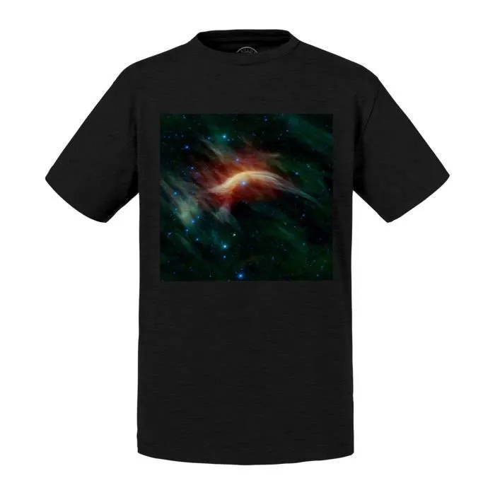 T-shirt Enfant Noir Nebuleuse Galaxie Espace Etoile Telescope-0