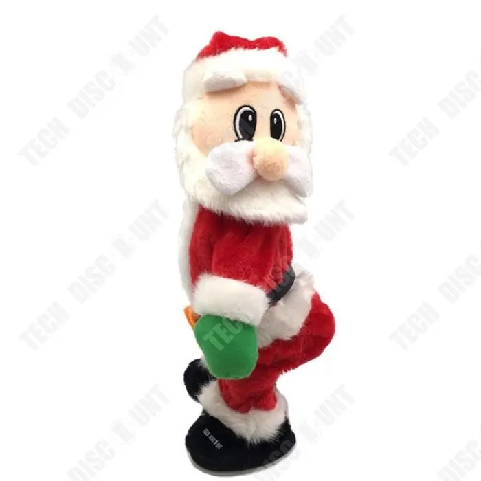 TD® Jouet de père noël électrique de noël, poupée électrique dynamique secouant les fesses, jouet de décoration de noël, cadeau-0