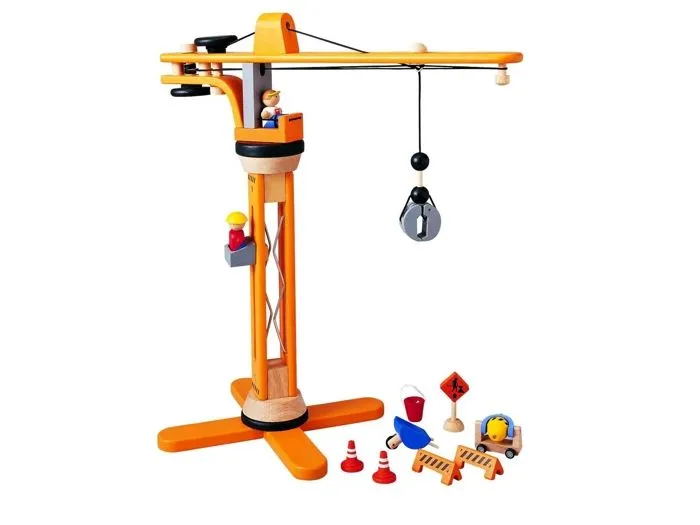 PLAN TOYS Grande Grue en Bois-1