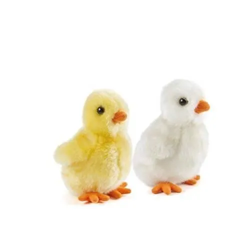 Peluche - LIVING NATURE - AN364 - Oiseaux de la Ferme - Poulet et Canard - Blanc-0