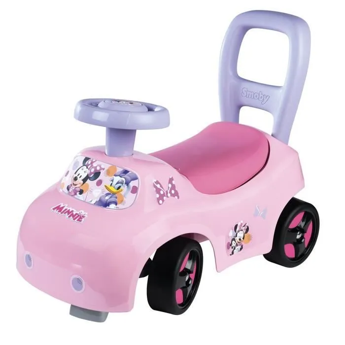 Smoby - Porteur auto enfant 2 en 1 - Minnie - Coffre sous la selle - Dès 10 mois - Fabrication française-0