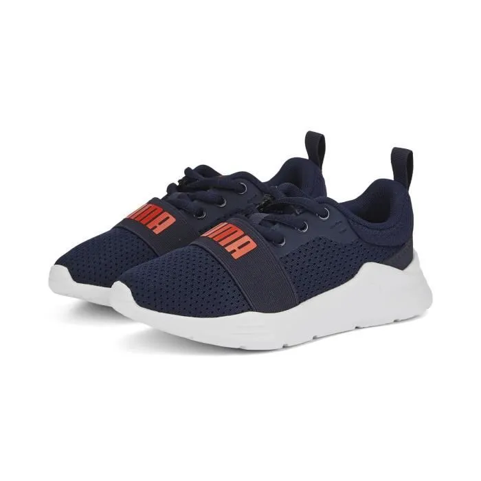 Baskets - Ado Garçon - PUMA - Wired Run - Bleu marine et Rouge-0