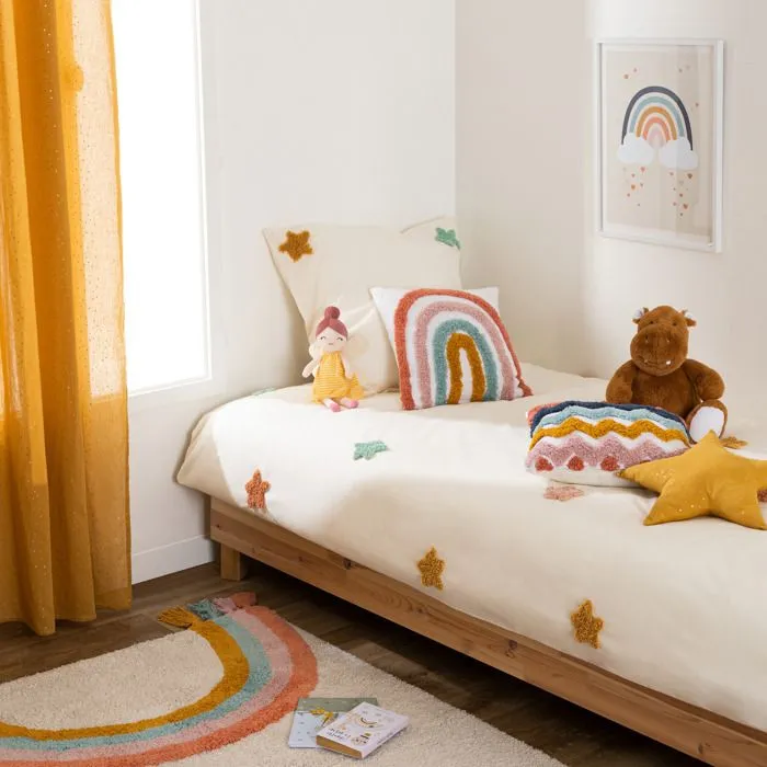 Coussin enfant "Arc - en - ciel" - coton - 40x40 cm - Multicolore - Atmosphera createur d'interieur-2
