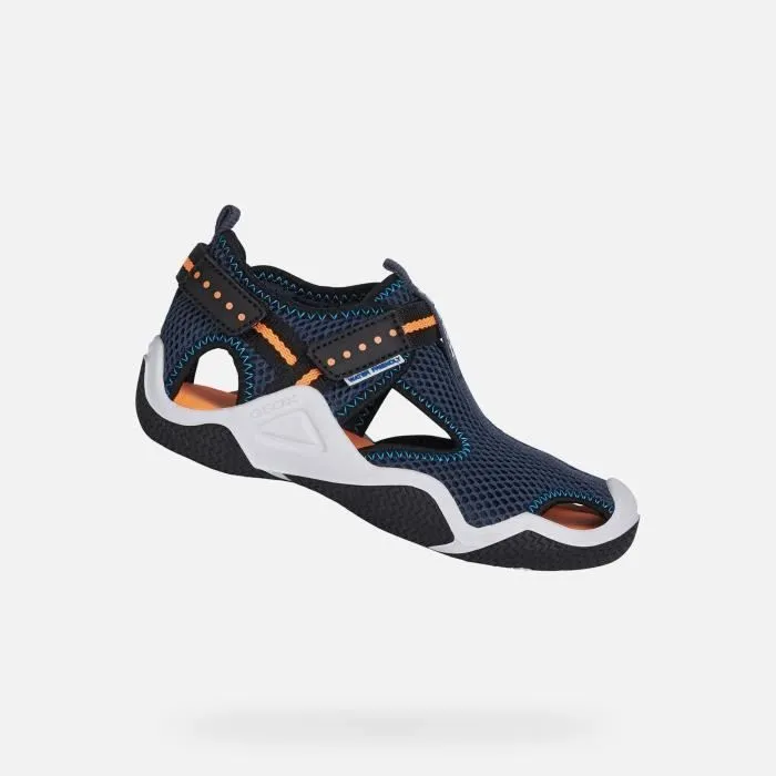 Sandales pour garçon - GEOX - Wader - Scratch - Bleu - Confortables et respirantes-0