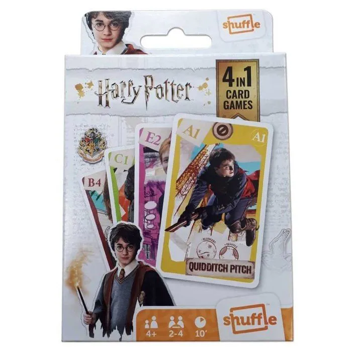Jeu de cartes - SHUFFLE - Jeu de Cartes 4 en 1 Harry Potter - 4 jeux en 1 - À partir de 6 ans - Mixte-0