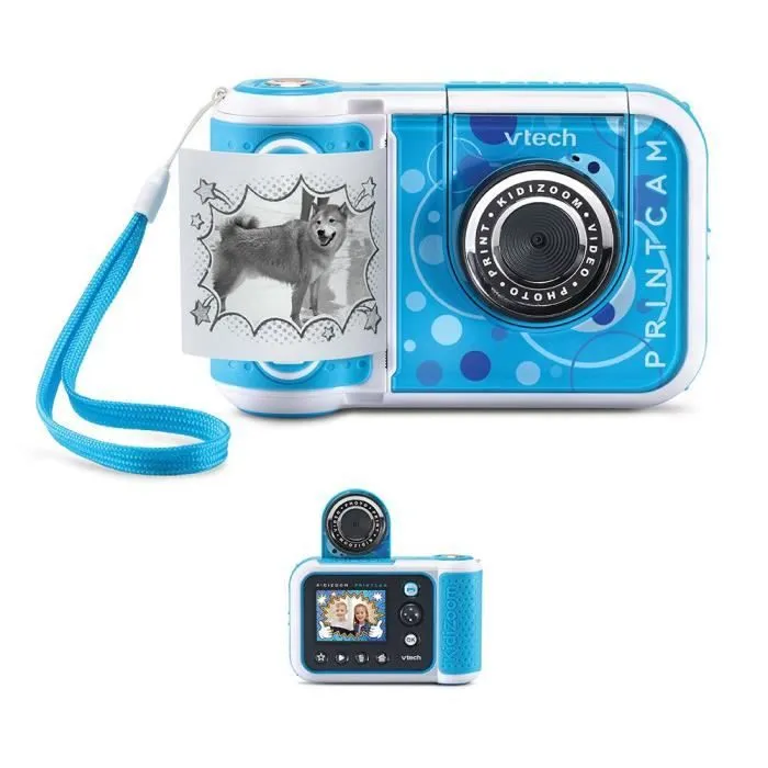 Appareil photo - VTECH - Kidizoom Print Cam Bleu - Selfies faciles - Effets photo spéciaux - Jeux-1