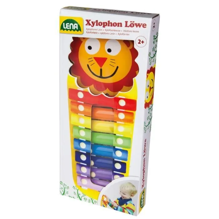 Jouet musical - LENA - Xylophone en bois lion - A partir de 3 ans - Intérieur - Piles-3
