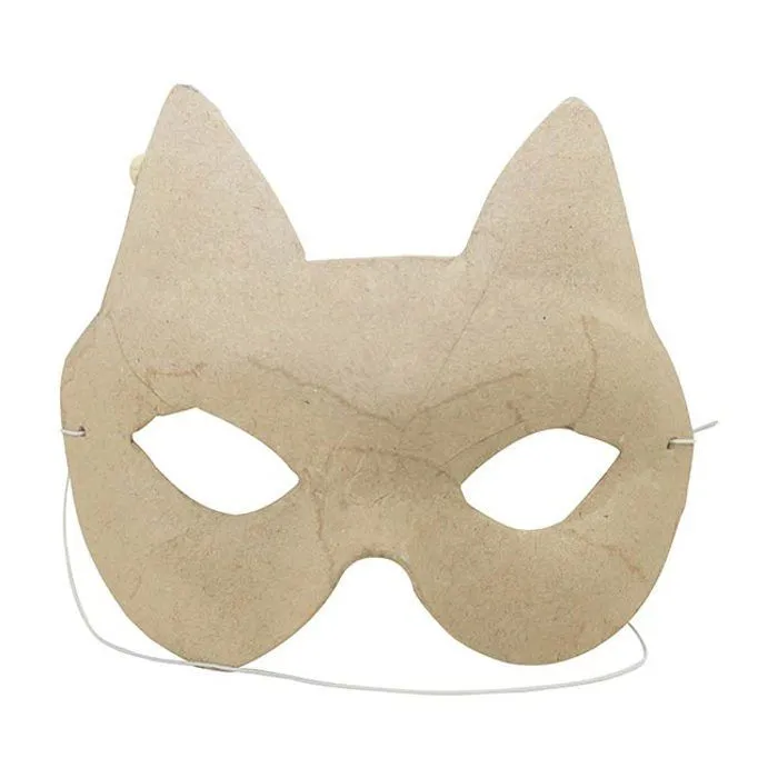 Masque - DECOPATCH - Chat - Papier mâché - Enfant - Élastique pour déguisement-0