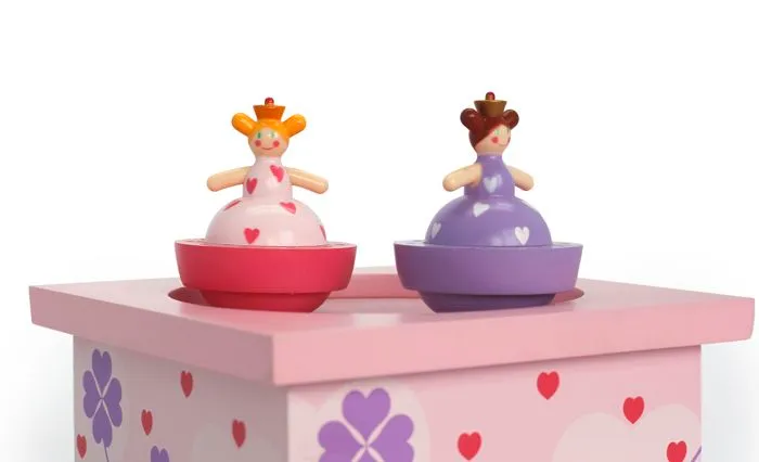 Boîte à musique en bois Princesse et Grenouille - TROUSSELIER - Rose - À partir de 3 ans - Mixte-1