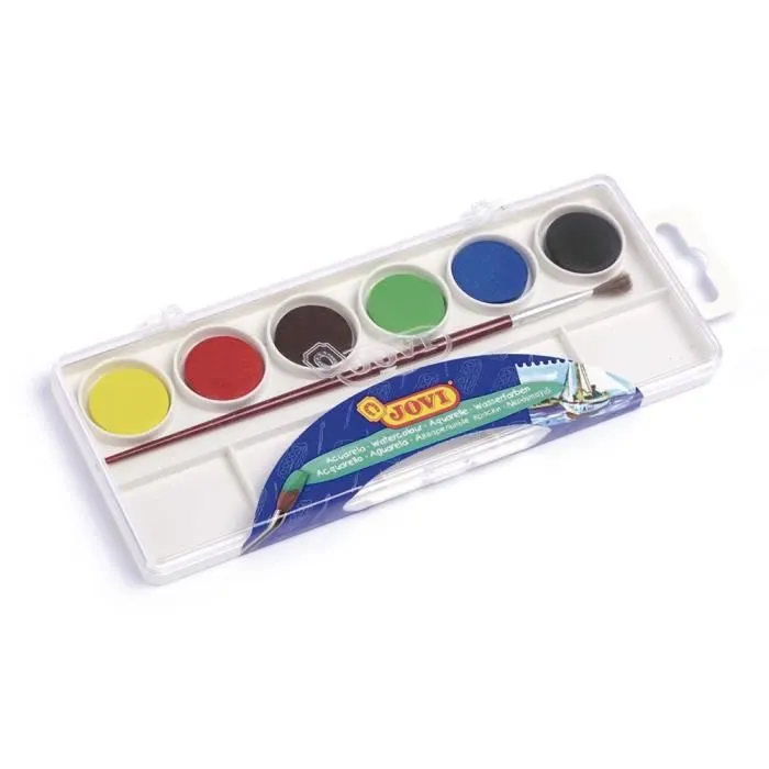 Jovi Aquarelles, étui avec 6 pastilles de 22 mm, Couleurs Assorties (800/6) - 800 6-0