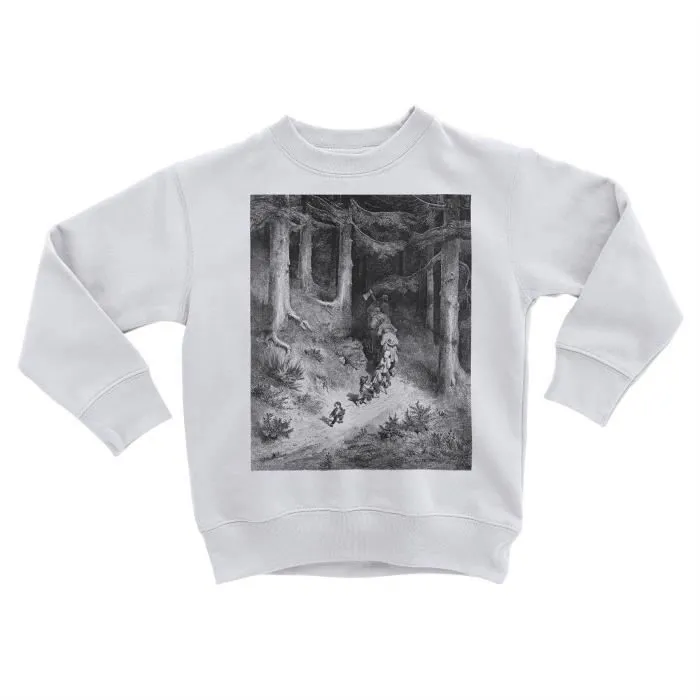 Sweatshirt Enfant Le Petit Poucet Perrault Illustration Gustave Dore Gravure-0