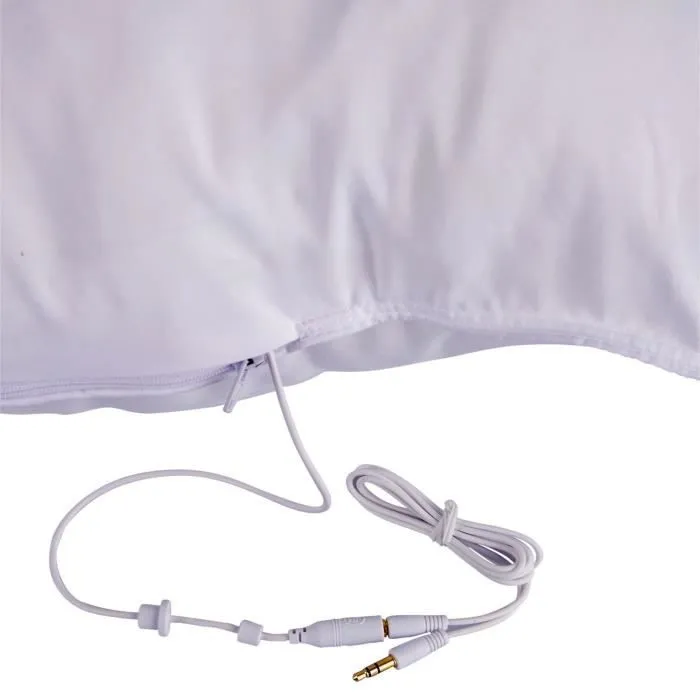 Oreiller musical - Synthétique - 65 x 65 cm - Confort moelleux - Haut-parleur intégré - Blanc-2