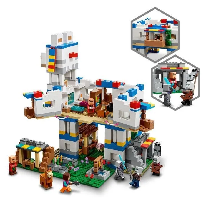 LEGO 21188 Minecraft Le Village Lama, Jouet de Maison, avec Figurines Animaux, Mobs Minecraft et Épée, Cadeau Enfants 9 Ans-2