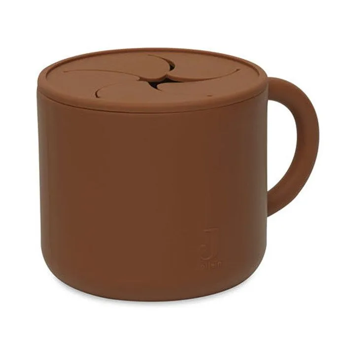 Gobelet bébé à goûter avec couvercle Silicone Caramel - JOLLEIN - 160 ml - 6 mois-0