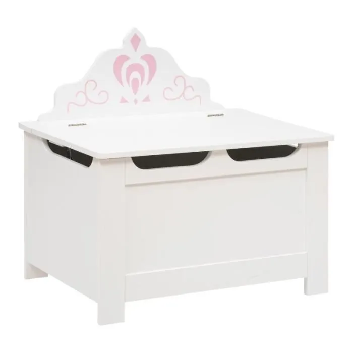 Coffre à Jouets "Couronne" 57cm Blanc-0