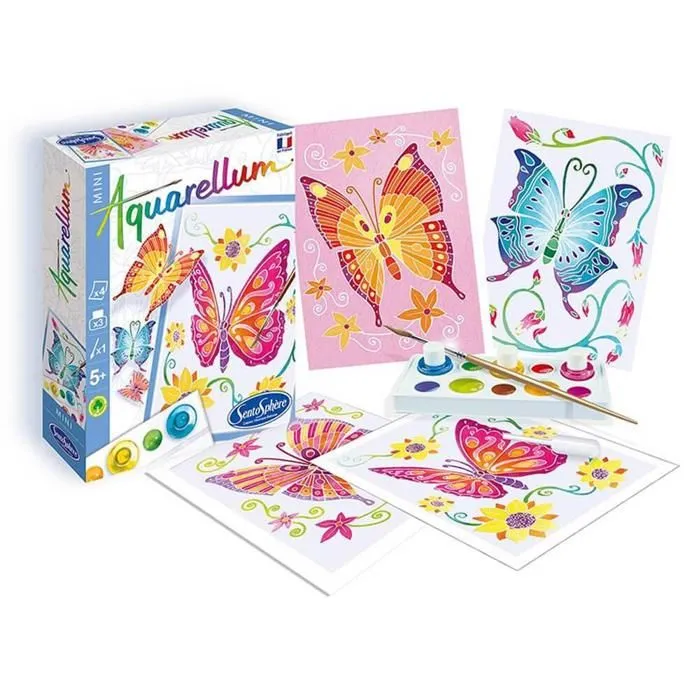 SENTOSPHERE - Aquarellum Mini Papillons - Peinture pour Enfants - Mixte - A partir de 3 ans-2