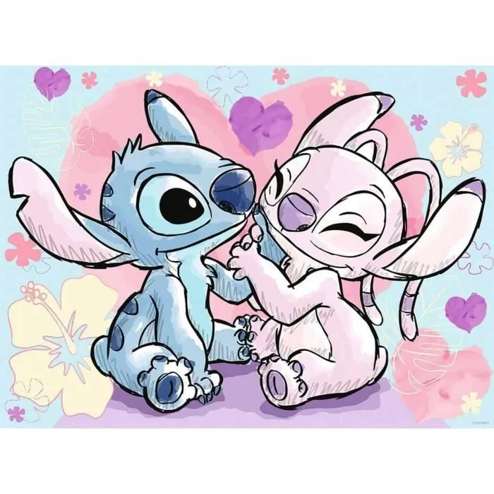 Puzzle 500 pièces - Nathan - Stitch & Angel - Dessins animés et BD-0