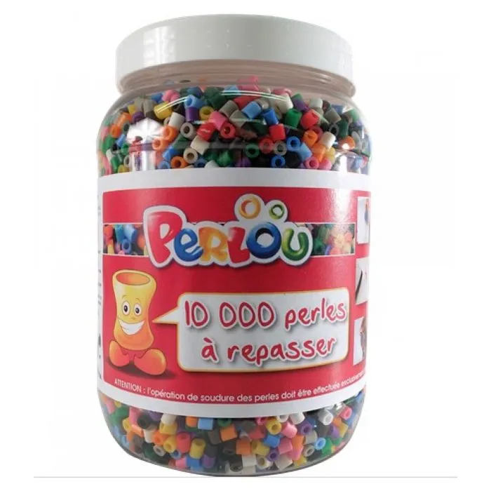 Baril de 10000 perles à repasser PERLOU - DTM - Rouge - Enfant - Mixte - A partir de 5 ans-0