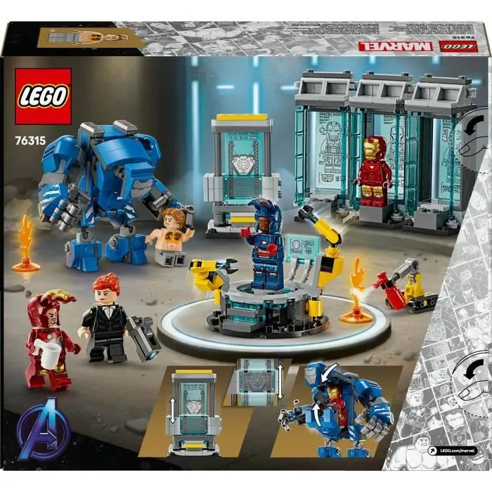 LEGO Marvel 76315 Le Laboratoire d’Iron Man : la Salle des Armures - Jouet garçon, 8 ans-5