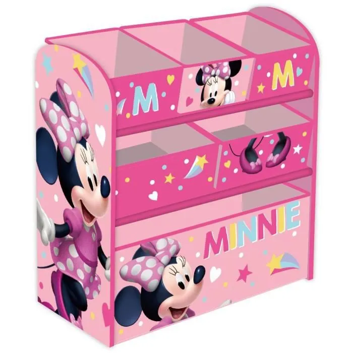 Bibliothèque à pochettes Minnie - Meuble de rangement pour chambre d’enfant-0