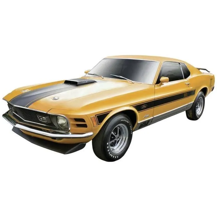 Modèle réduit de voiture - MAISTO - Ford Mustang Mach 1, 70 - Jaune - Métal - Intérieur - 14 ans-0